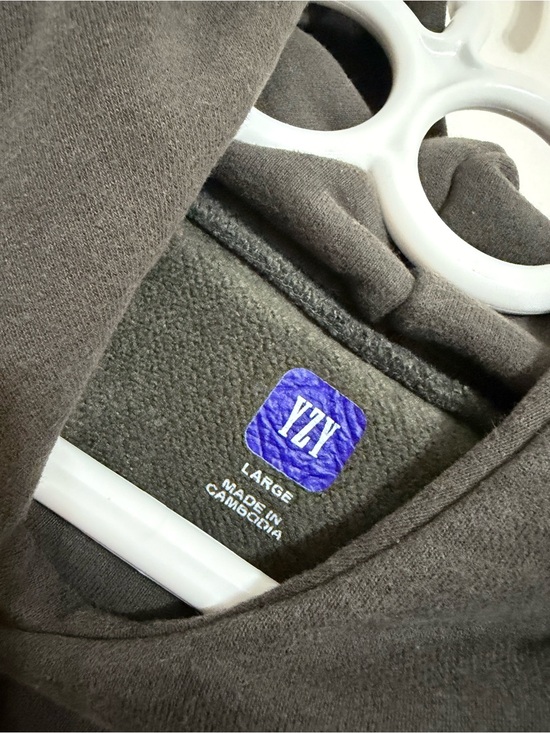 Yeezy Sweaters - Yeezy Gray Hoodie with Blue YZY Label
